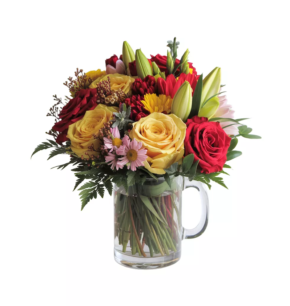 Fresh Petals in a Pub Mug