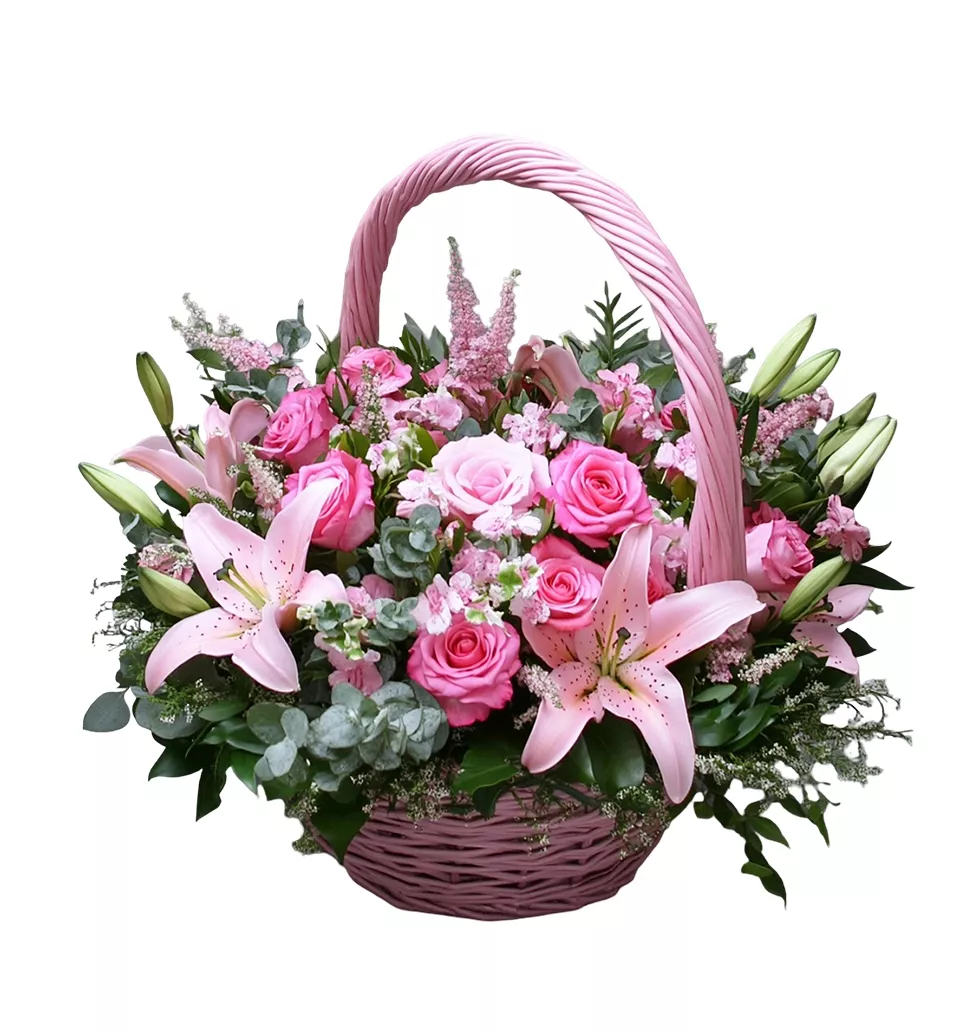 Timeless Floral Basket Arrangement