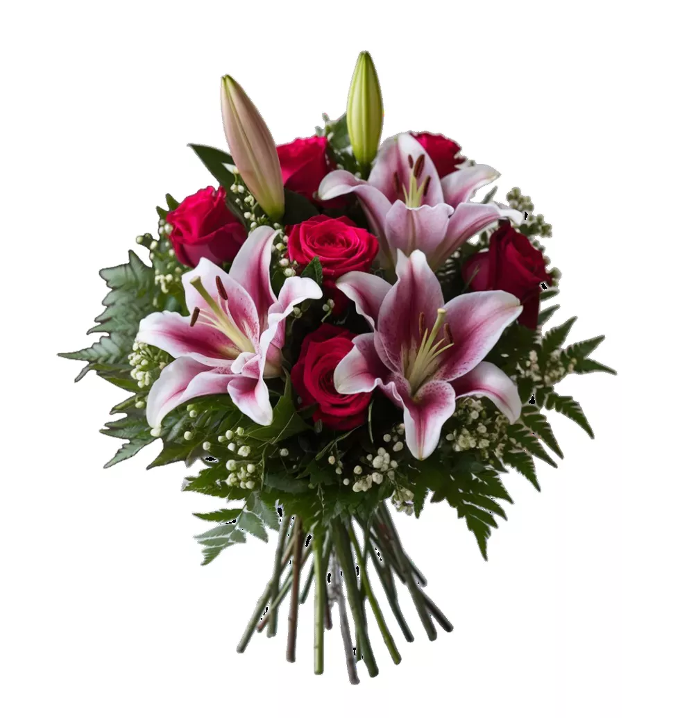 Sweet Harmony of Lilies & Roses