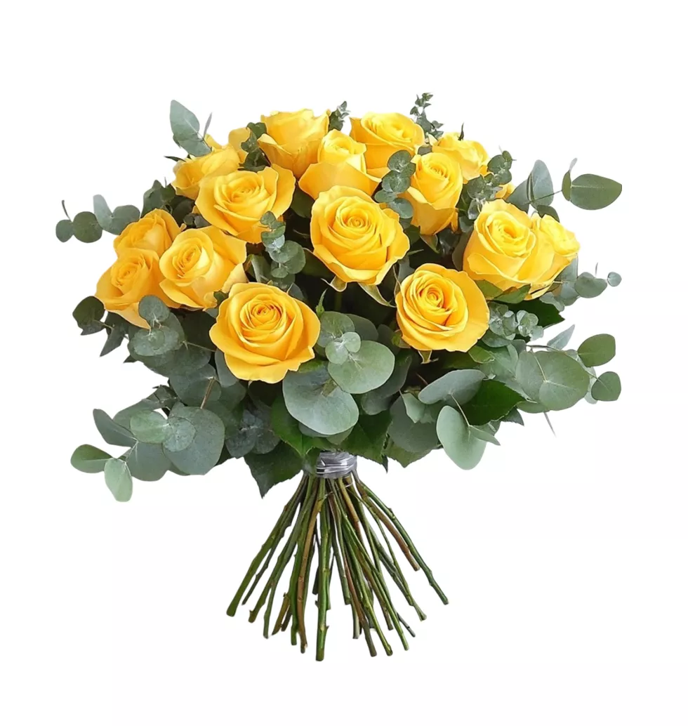 Pleasant Yellow Rose Bouquet