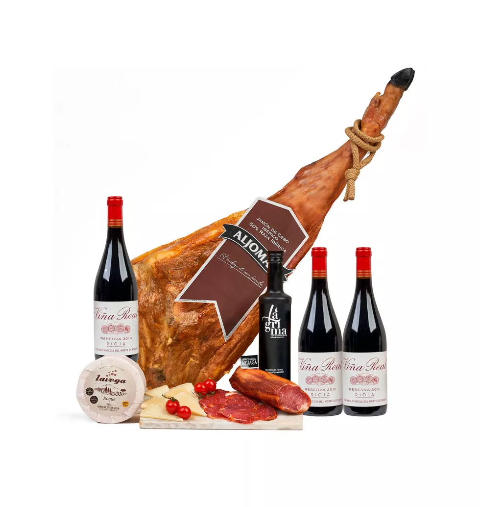 Deluxe Ham, Cheese & Wine Set