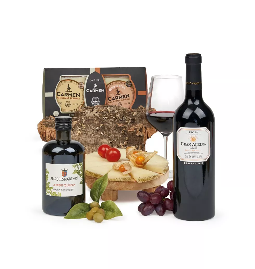 Exclusive Cheese, Wine & Oil Hamper