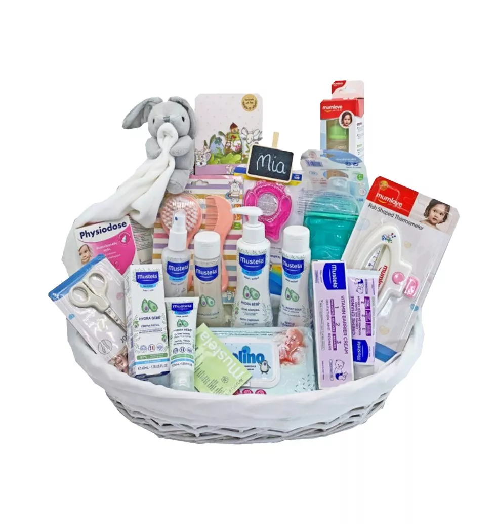 Deluxe Mustela Baby Girl Gift Basket