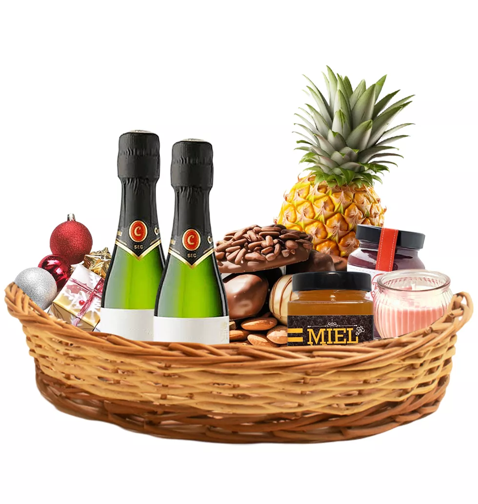 Chocolate-Covered Nut & Cava Basket
