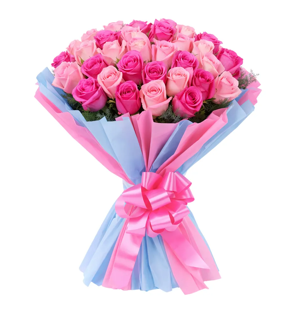 Lush Pink Rose Bouquet