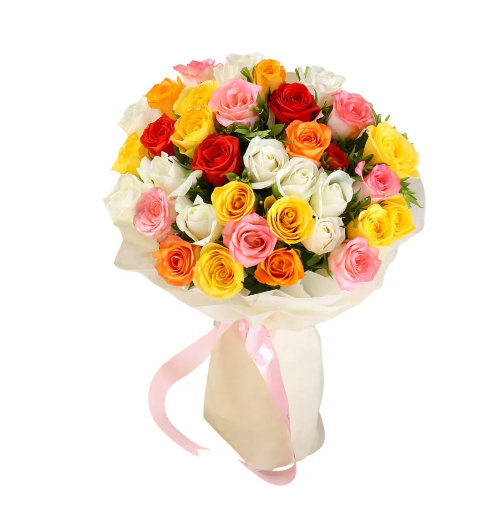 Vibrant Multicolour Rose Arrangement