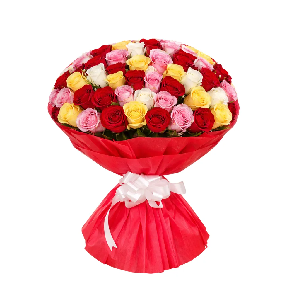 Flourish with 60 Colorful Roses