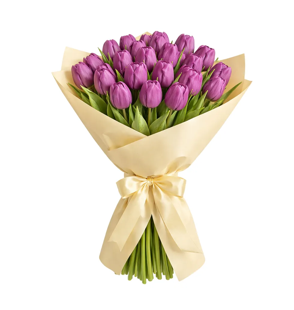 Elegant Bouquet of Purple Tulips